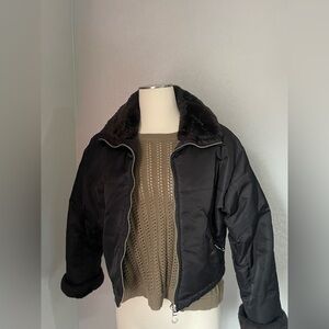 Andrew Marc Black Jacket with Fur‎ Trim